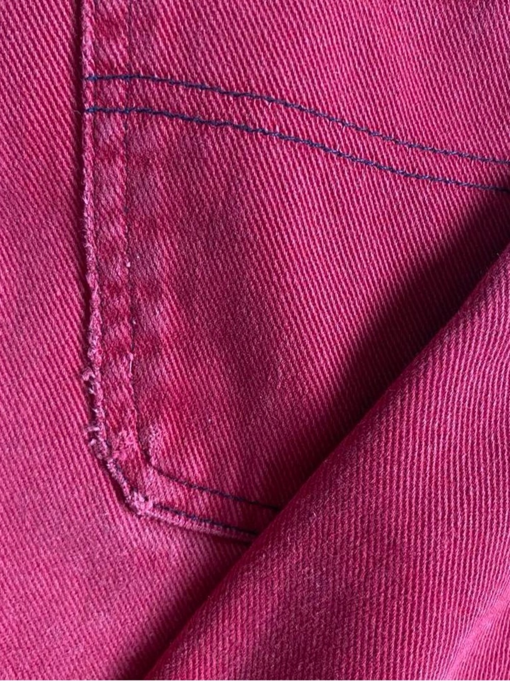 Vintage kids deep red denim butterfly overalls - Picture 8 of 8